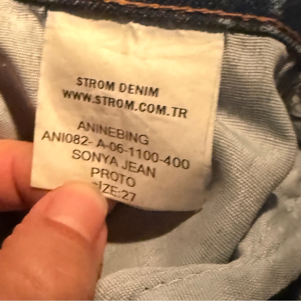 Anine Bing Medium Wash Button-Fly Distressed Sonya Jeans - Proto Wash - 27 - Picture 4 of 10